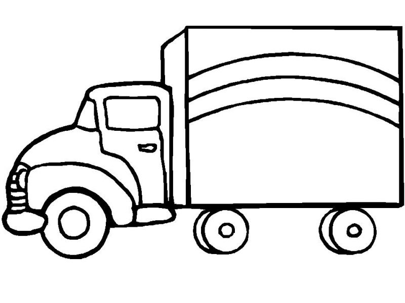 Tranh tô màu xe tải đầu tam giác