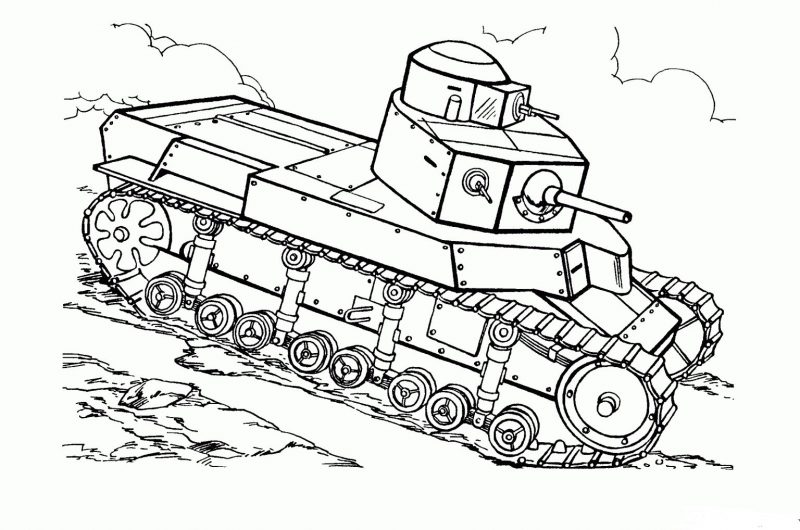 Hình ảnh màu của một chiếc xe tăng nhìn từ trên cao