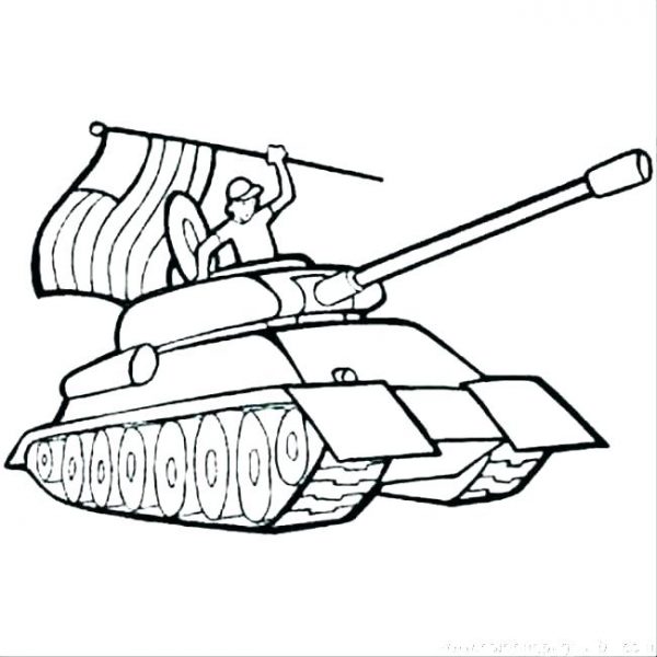 Tranh tô màu xe tăng và chiến sĩ lái xe