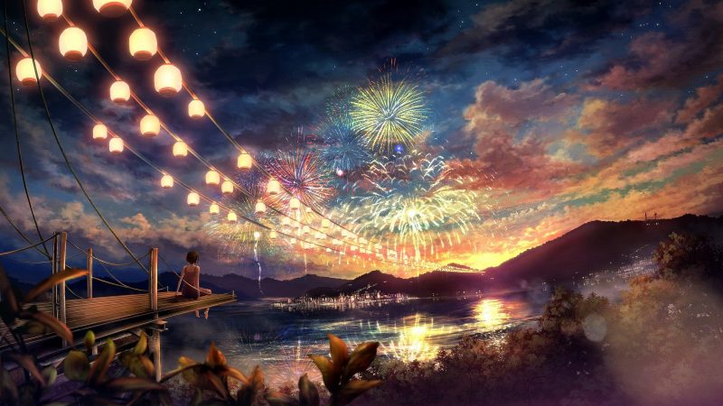 ảnh anime phong cảnh pháo hoa