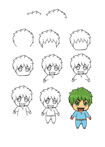 cách vẽ chibi cậu bé đáng yêu