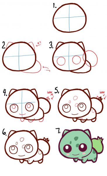 cách vẽ chibi pokemon
