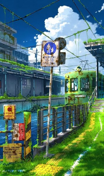 hình anime phong cảnh trạm xe lửa