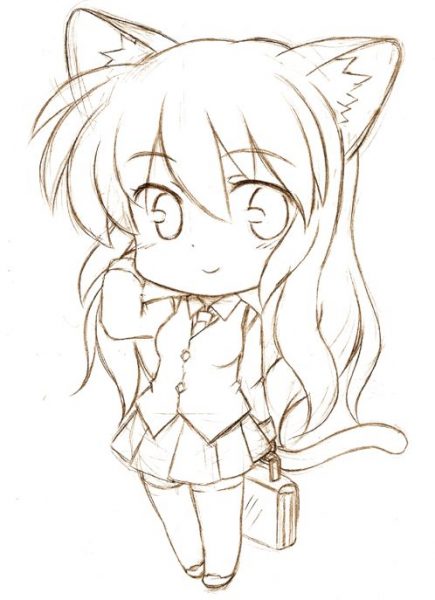 Hình Chibi cute dễ vẽ nữ