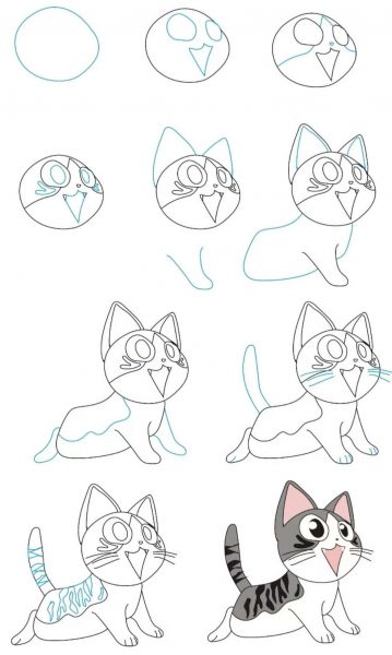 hình vẽ chibi con mèo