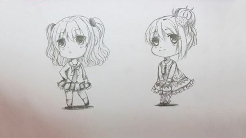 hình vẽ chibi nữ sinh