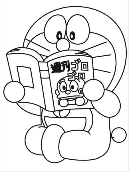 Hình vẽ doraemon đọc truyện tranh