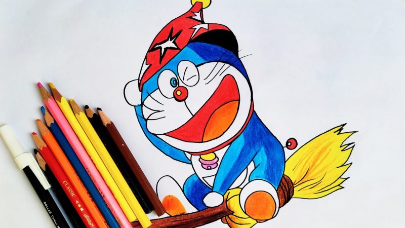 Hình vẽ doraemon hóa phù thủy