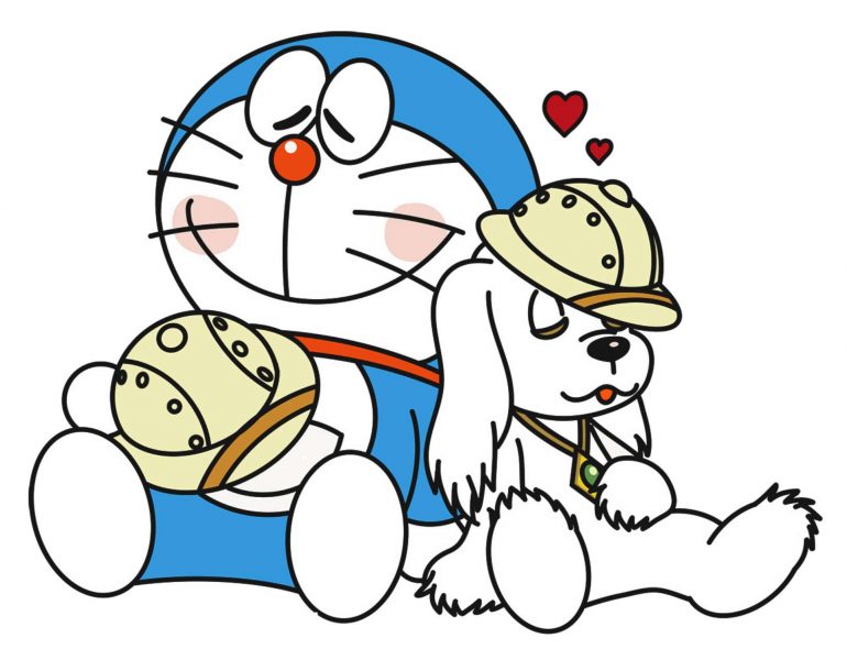 Hình vẽ doraemon và con chó