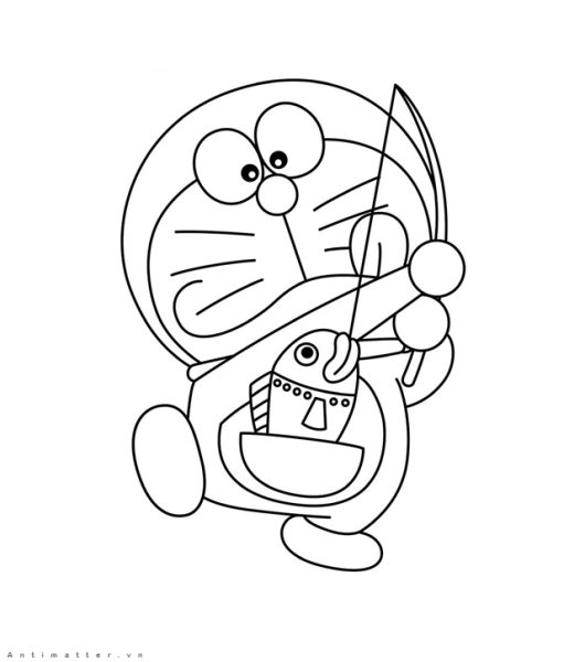hình vẽ Doraemon cho bé tô màu