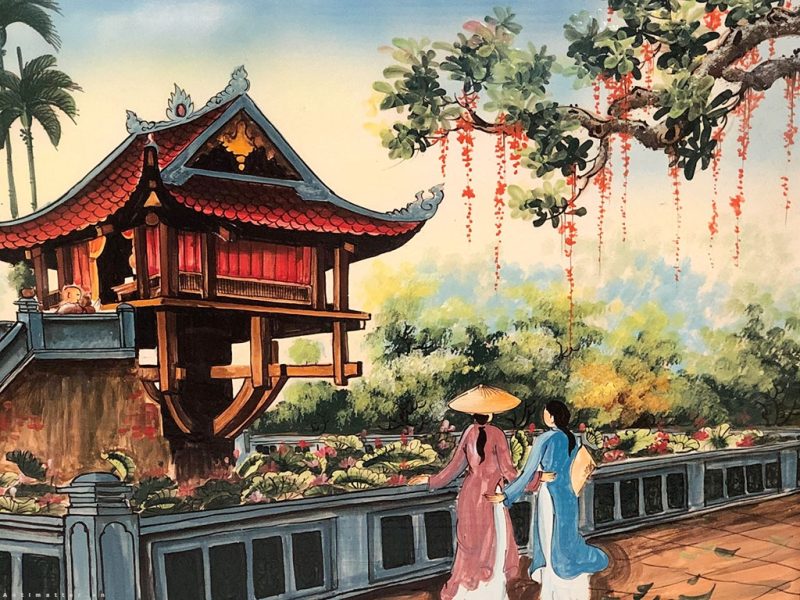 tranh vẽ Hà Nội phong cảnh đẹp