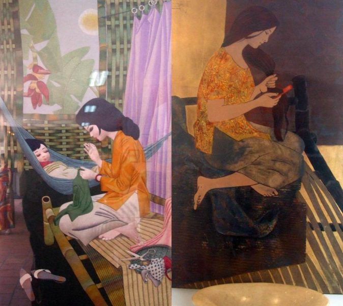 vẽ tranh 20-10 phụ nữ Việt chịu thương chịu khó
