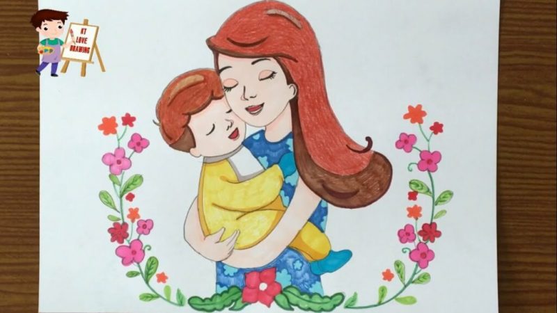 vẽ tranh 20-10 tình yêu của mẹ dành cho con