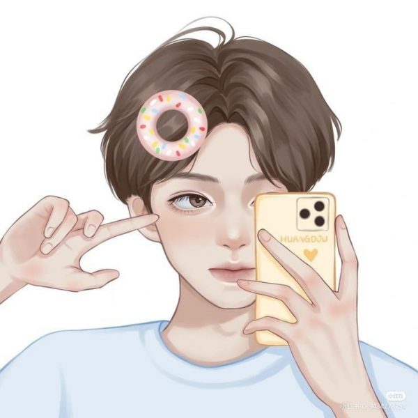 Avatar đẹp cute nam che mặt