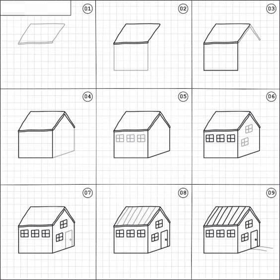 làm thế nào để vẽ một ngôi nhà trong 3d