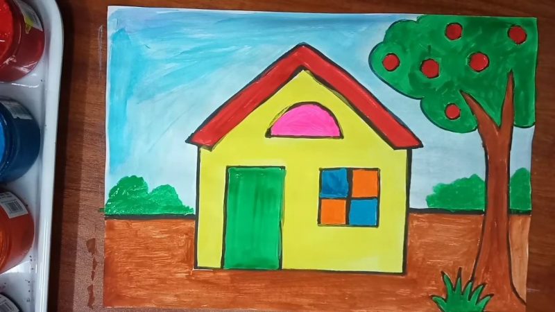 Cách vẽ ngôi nhà trên cây táo đẹp nhất lớp 6