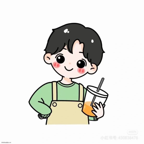 Hình ảnh avatar đôi cute tình yêu trà sữa cho nam