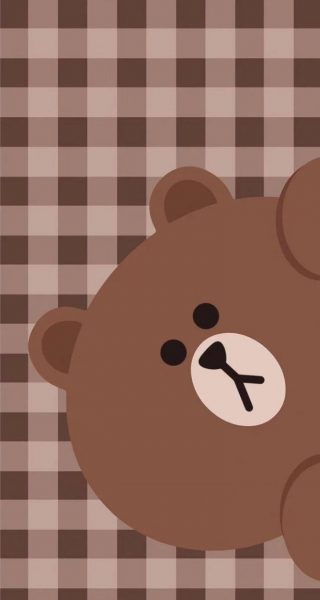 hình nền caro màu nâu đáng yêu