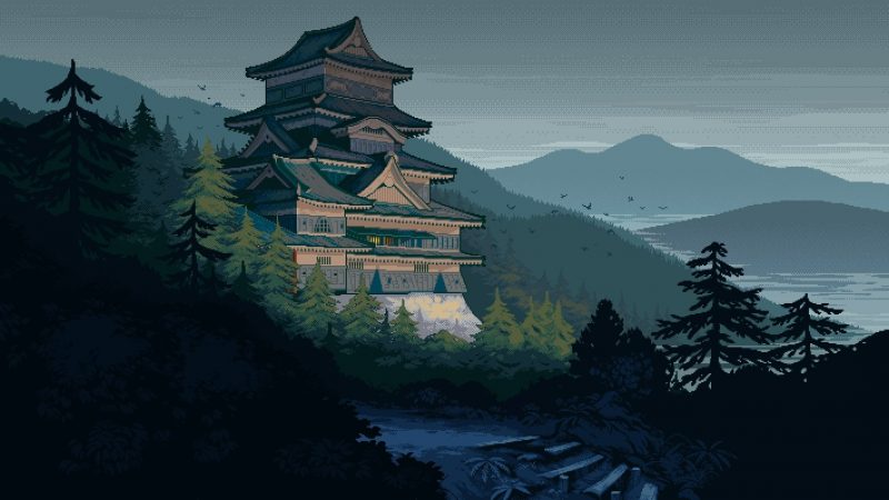 Bức tranh tuyệt đẹp của Nhật Bản về một ngôi đền lớn