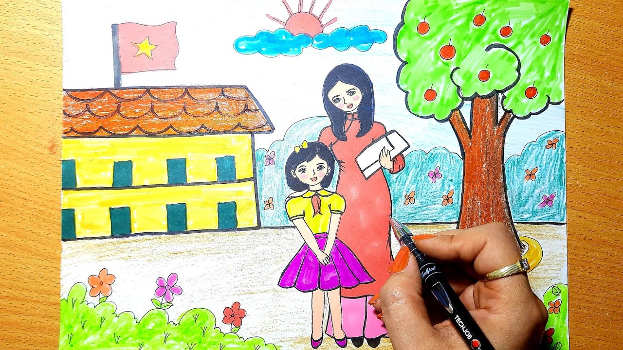 Vẽ Tranh 20-10 Đẹp Tặng Mẹ Và Cô Giáo Ý Nghĩa Của Học Sinh