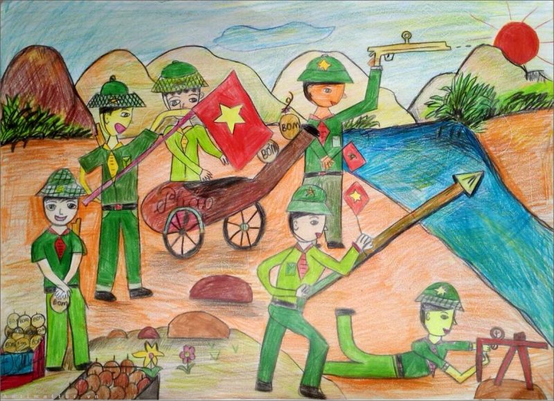 Góc nghệ thuật Vẽ tranh tự chọn  Tiểu Học Nguyễn Huệ