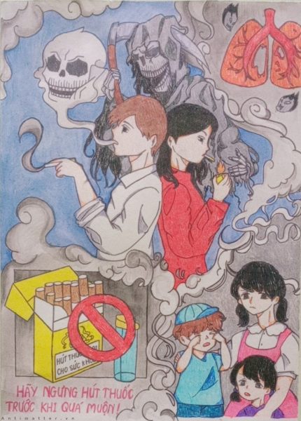 Vẽ tranh cấm hút thuốc lá- tuyên truyền tác hại của thuốc lá