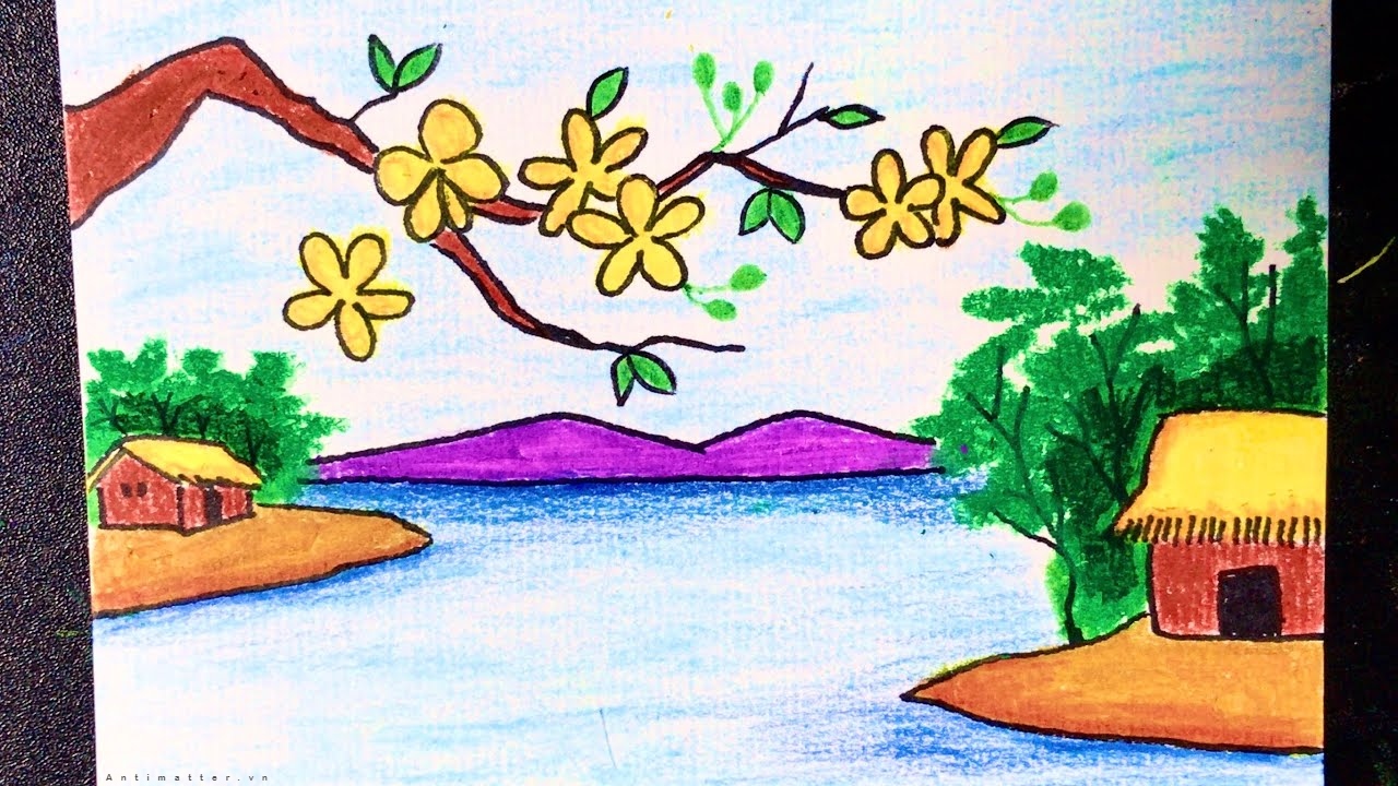 10 cách vẽ tranh đề tài ngày Tết lễ hội và mùa xuân đơn giản nhất  Thiệp  Lì xì Tranh