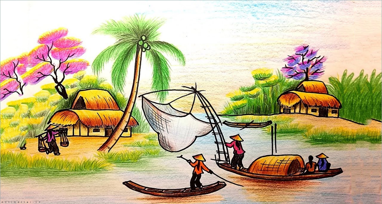 Những bức tranh vẽ phong cảnh quê hương Việt Nam đẹp nhất