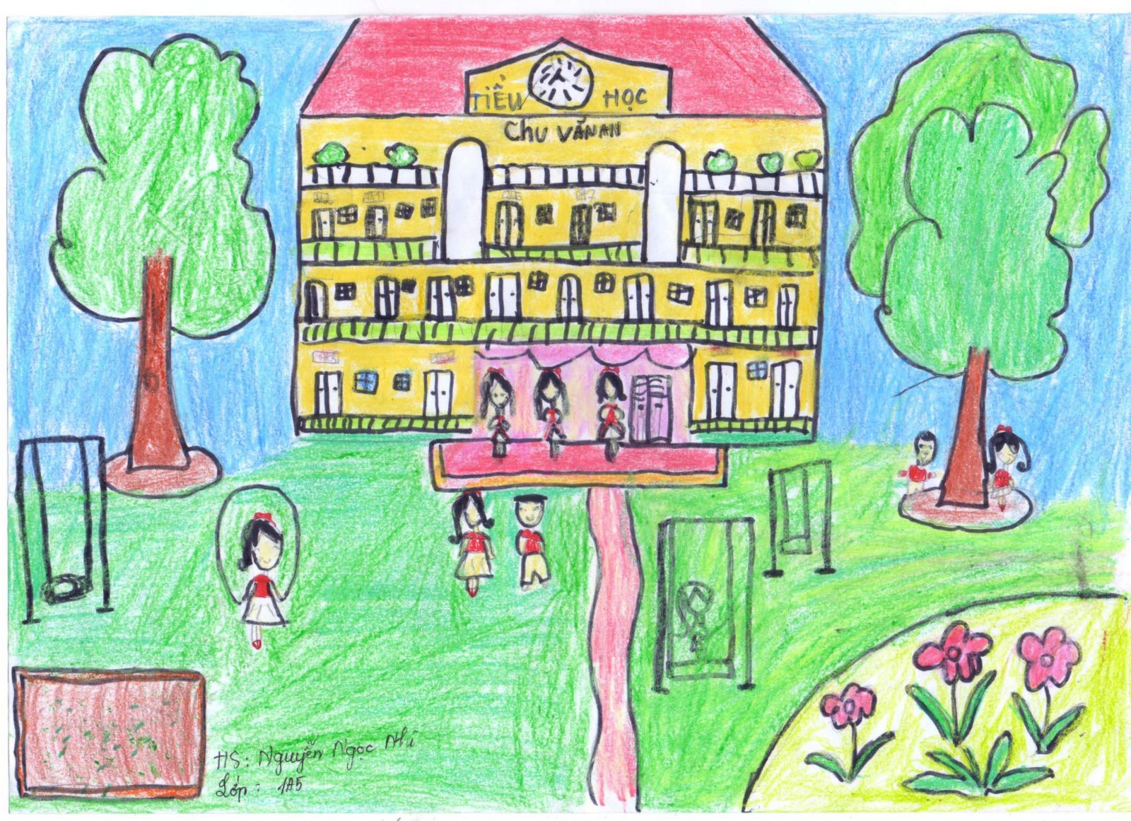 Vẽ Tranh Trường Em Đẹp Đơn Giản Dễ Cực Cho Lớp 3-5-7