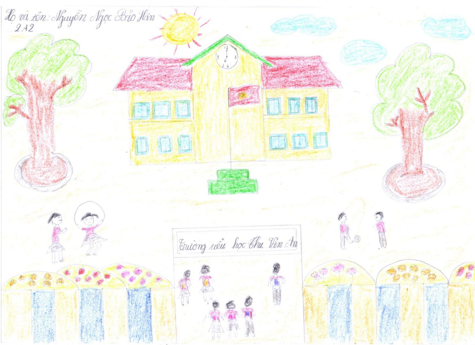 Trường Tiểu học Vạn Phúc tổ chức cuộc thi Viết vẽ tranh về gia đìnhngôi  trường hạnh phúc tạo 
