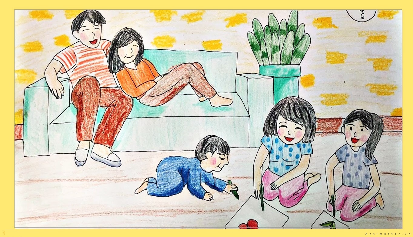 Top 4 Cách vẽ tranh đề tài gia đình dành cho bé
