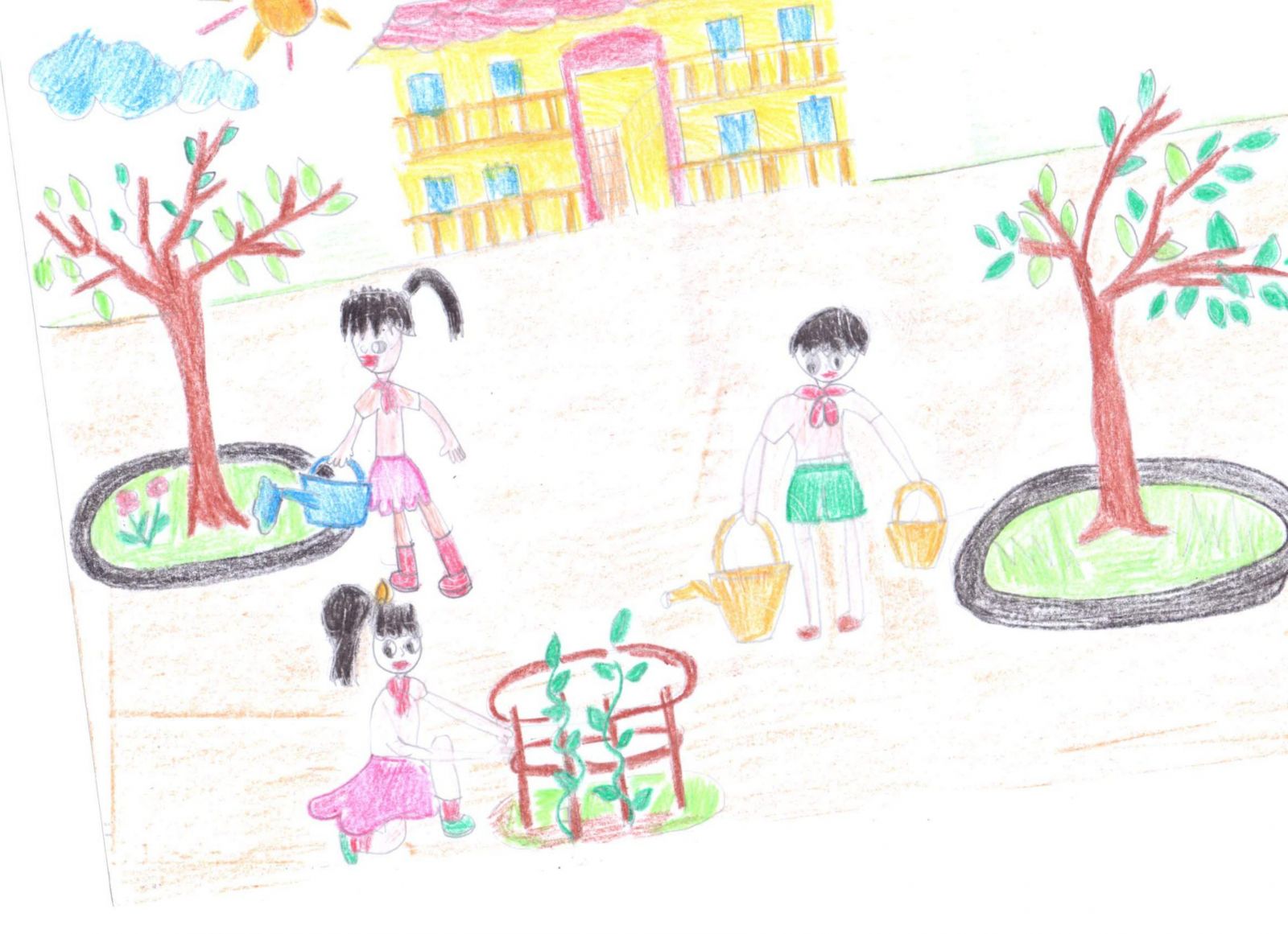 Một số tác phẩm vẽ tranh về trường THPT Nguyễn Siêu