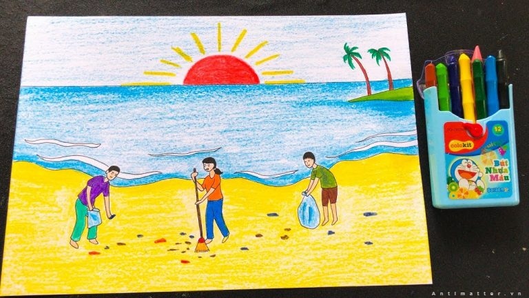 8 bước cách vẽ tranh bảo vệ môi trường bằng giấy a3 trong phòng học và gia  đình