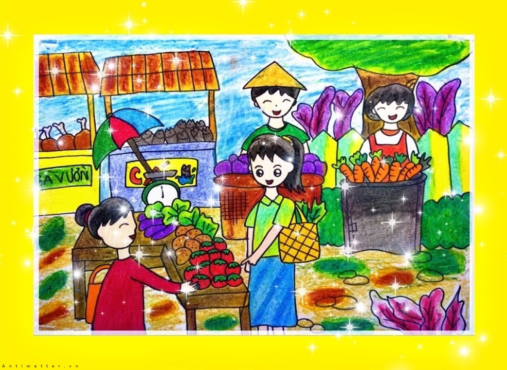 Vẽ tranh đề tài Cuộc sống quanh em  Chợ quê  YouTube