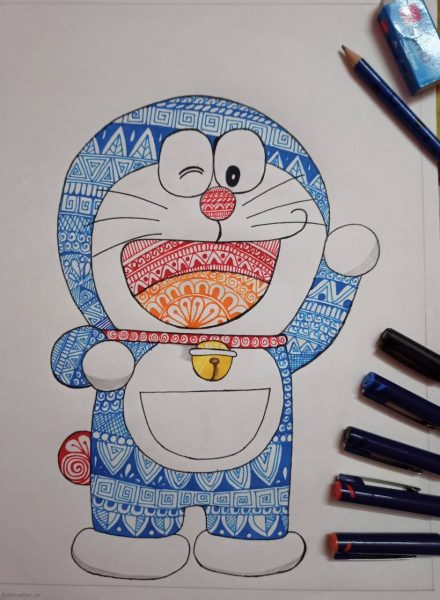 Hình vẽ Doraemon cute đơn giản