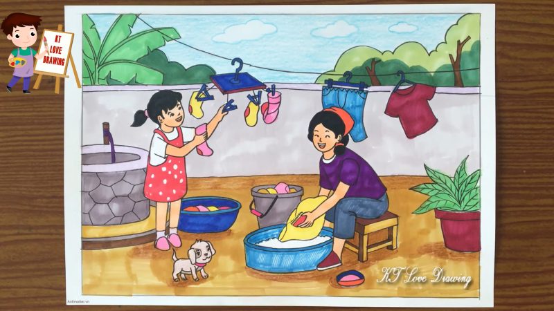 Vẽ tranh mẹ đẹp nhất
