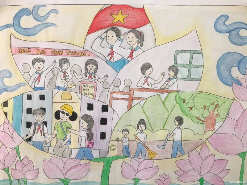 Vẽ tranh thiếu nhi làm nghìn việc tốt đơn giản