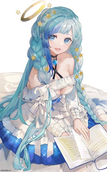 Hình ảnh anime nữ tóc xanh