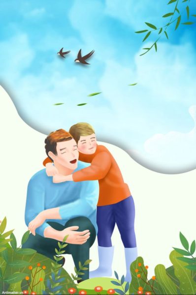 Hình ảnh cha con hoạt hình ý nghĩa