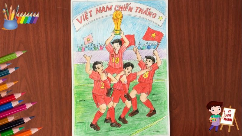 Vẽ tranh về chủ đề tự hào công dân Việt Nam chiến thắng trên các lĩnh vực