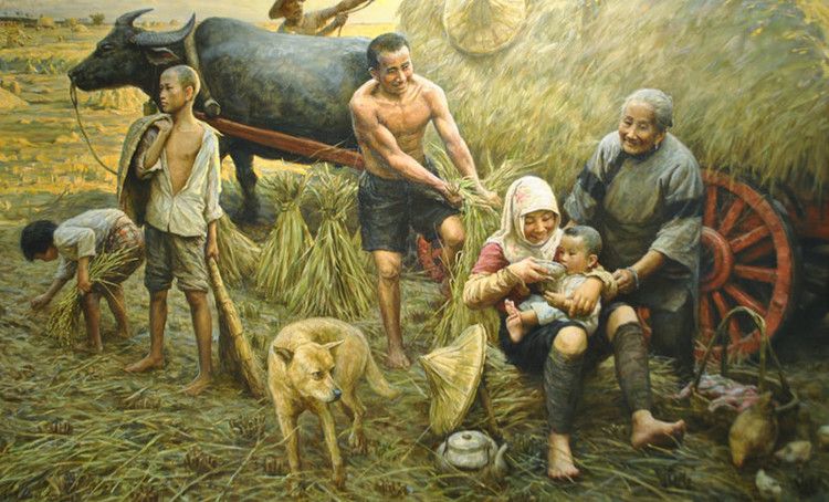 Vẽ tranh đề tài lao động nông thôn