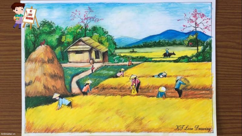Vẽ tranh đề tài lao động sản xuất nồng nghiệp