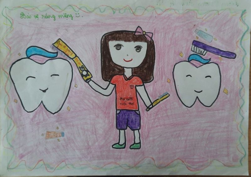 Vẽ tranh nha học đường bảo vệ răng miệng để có nụ cười rạng rỡ