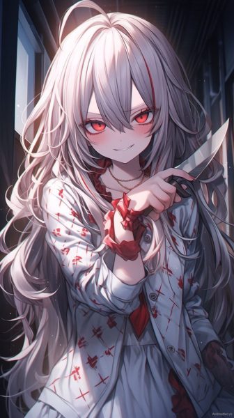 Hình ảnh anime ác quỷ nữ tóc bạch kim