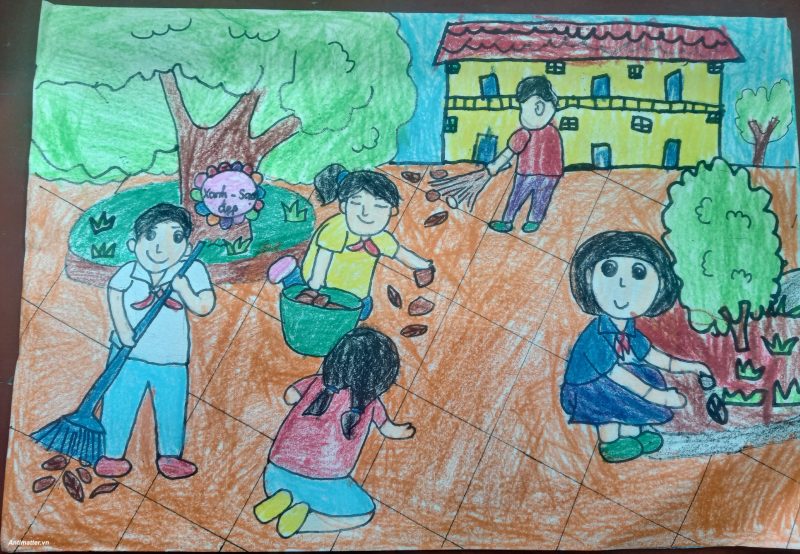 Vẽ tranh thiếu nhi làm nghìn việc tốt đơn giản nhất