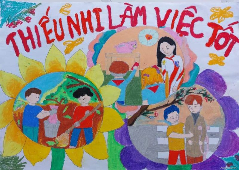 Vẽ tranh thiếu nhi làm nghìn việc tốt đẹp nhất