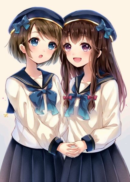hình ảnh Avatar đôi BFF nữ mặc đồng phục dễ thương